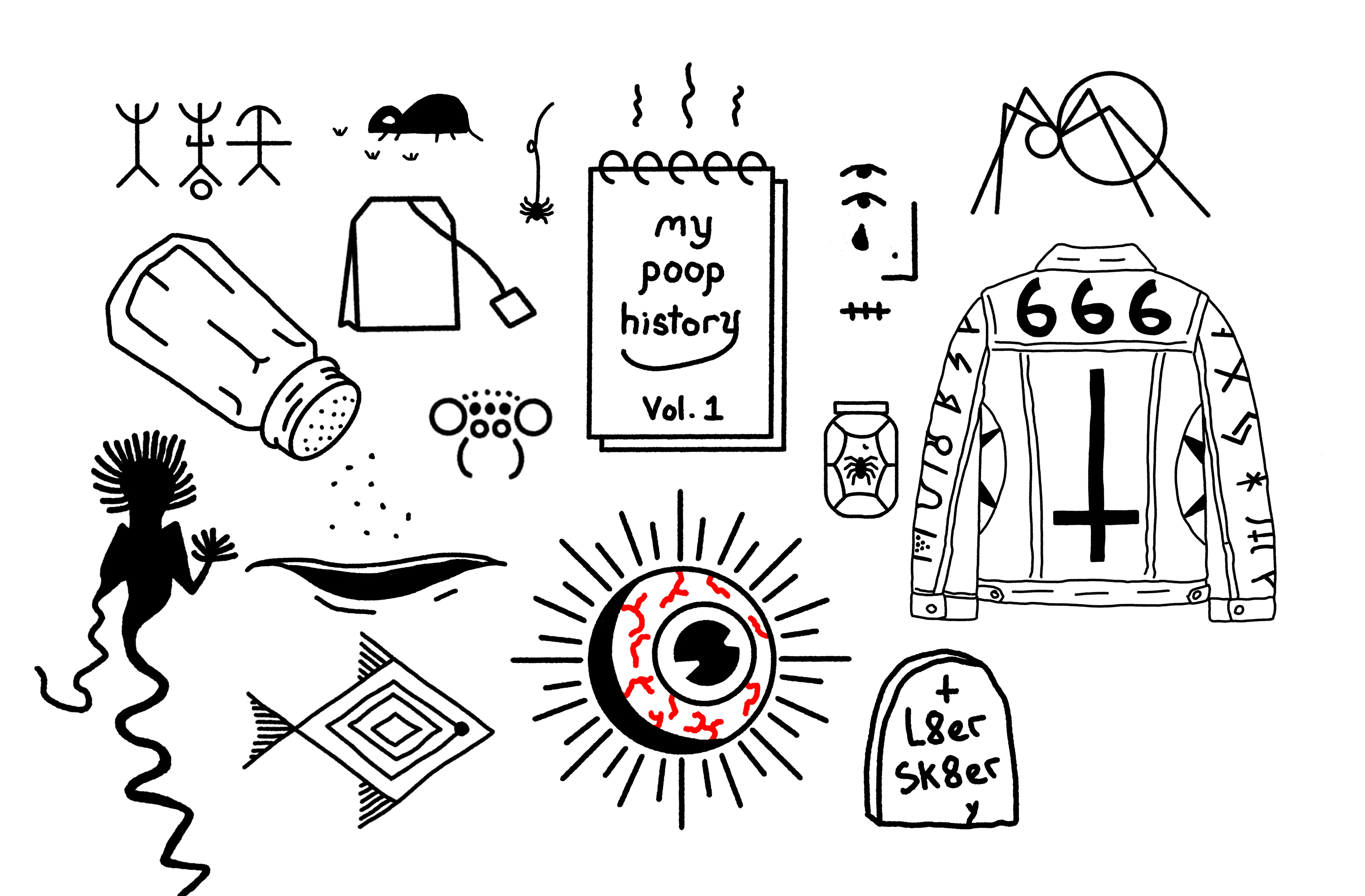 Stick and poke tattoos visual example